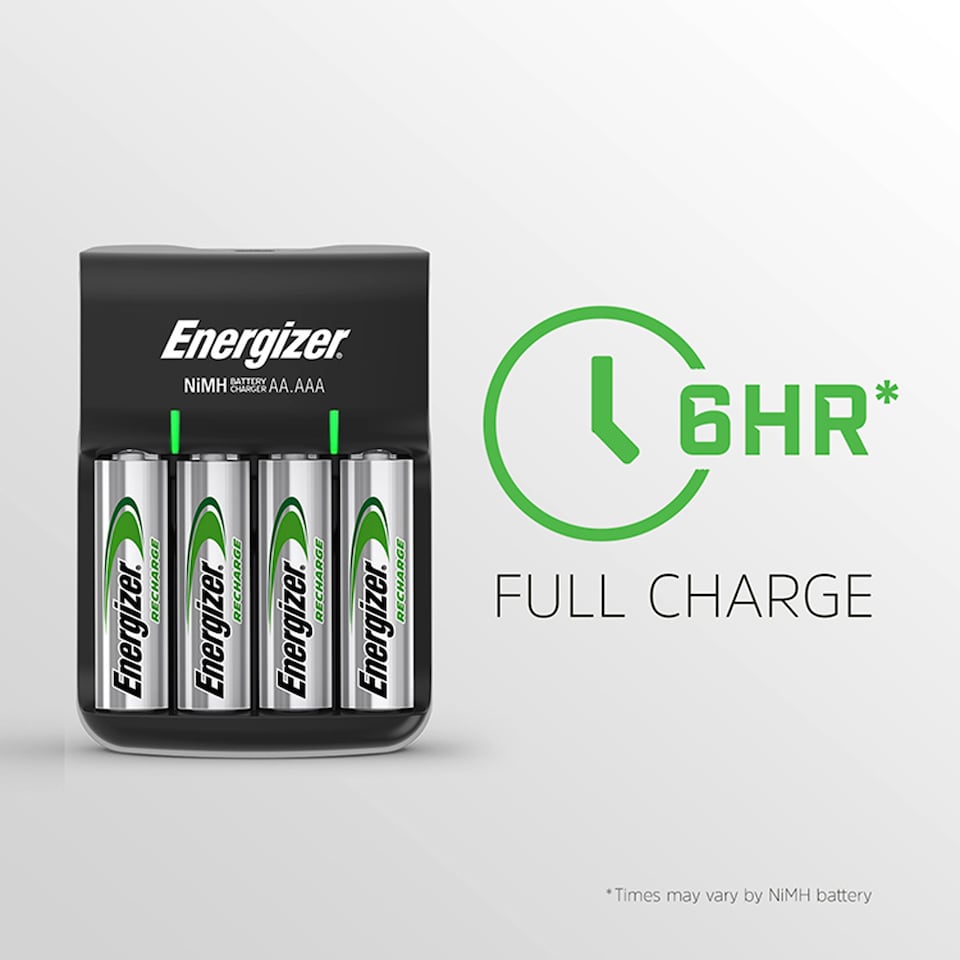 image 1 of Energizer Base Charger with 4 AA rechargeable Batteries included