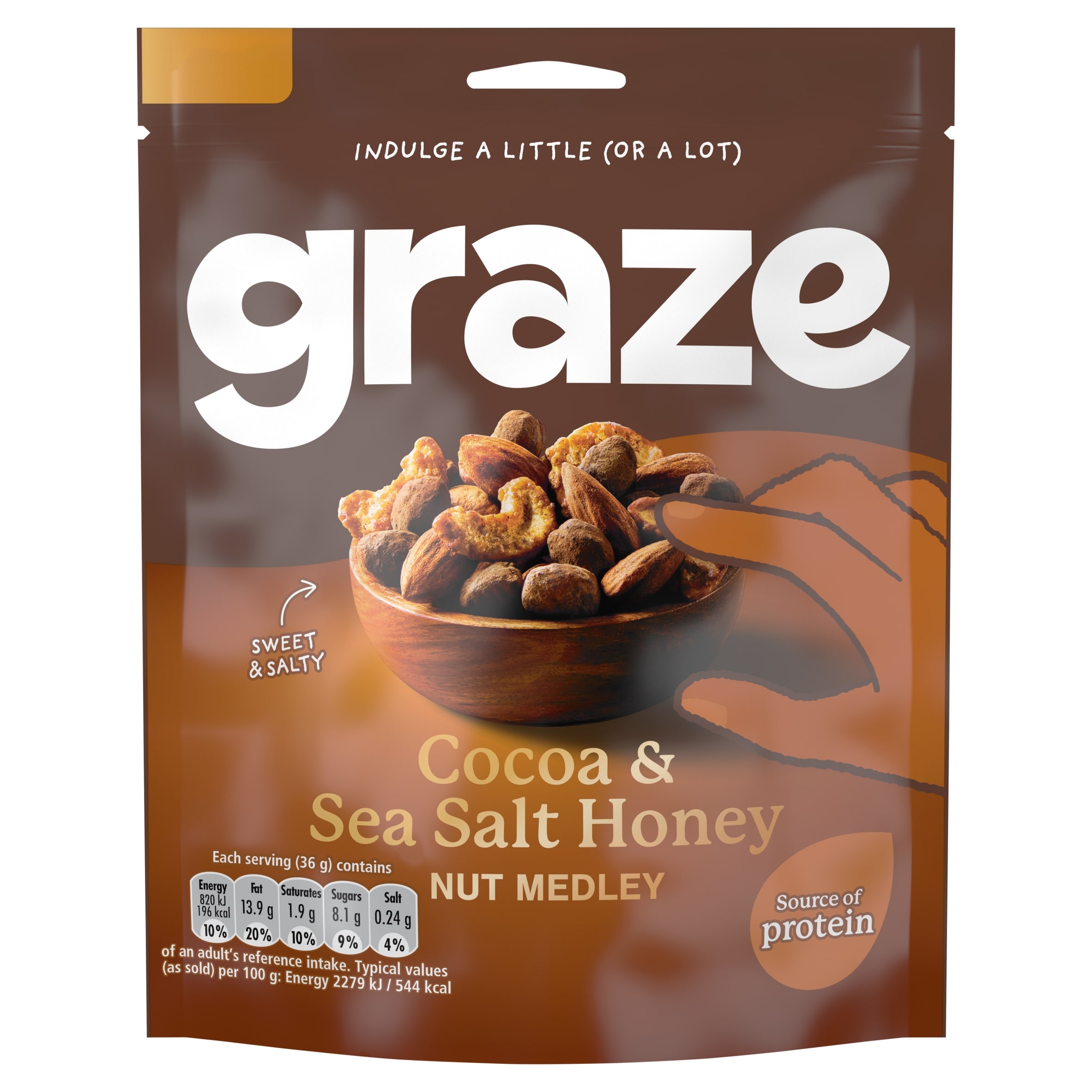 Graze Cocoa and Sea Salt Honey Nut Medley 110g
