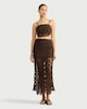 image 2 of F&F Floral Crochet Look Co-ord Beach Skirt in Brown