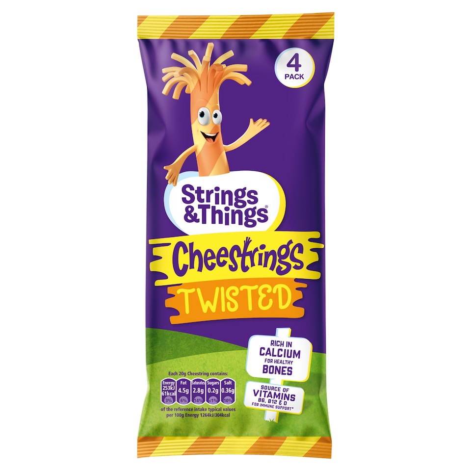 image 1 of Cheestrings Twisted Cheese Snacks 4 Pk, 80 G