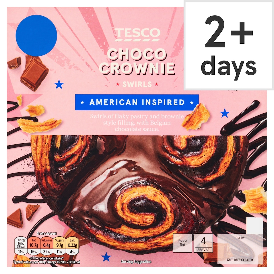 Tesco Choco Crownie Swirls 255g