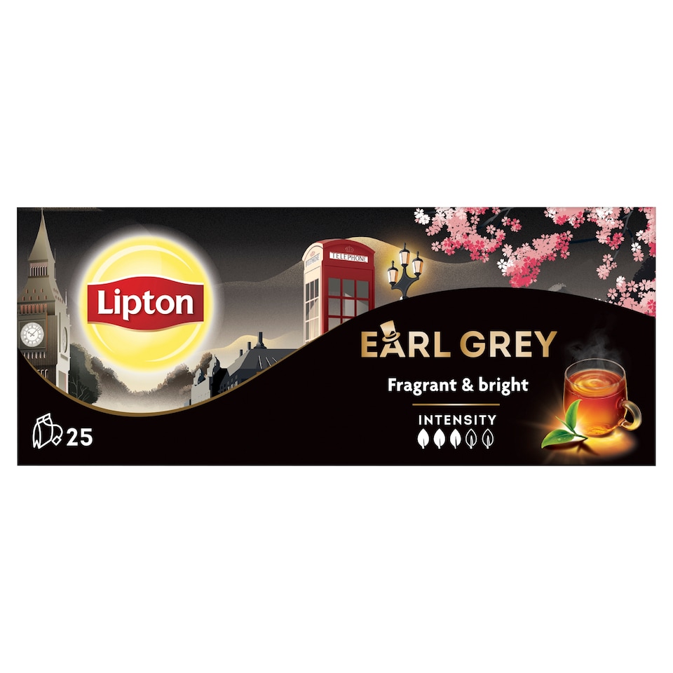 Obrázek 1 pro produkt Lipton Earl Grey černý čaj aromatizovaný 25 sáčků 37,5g