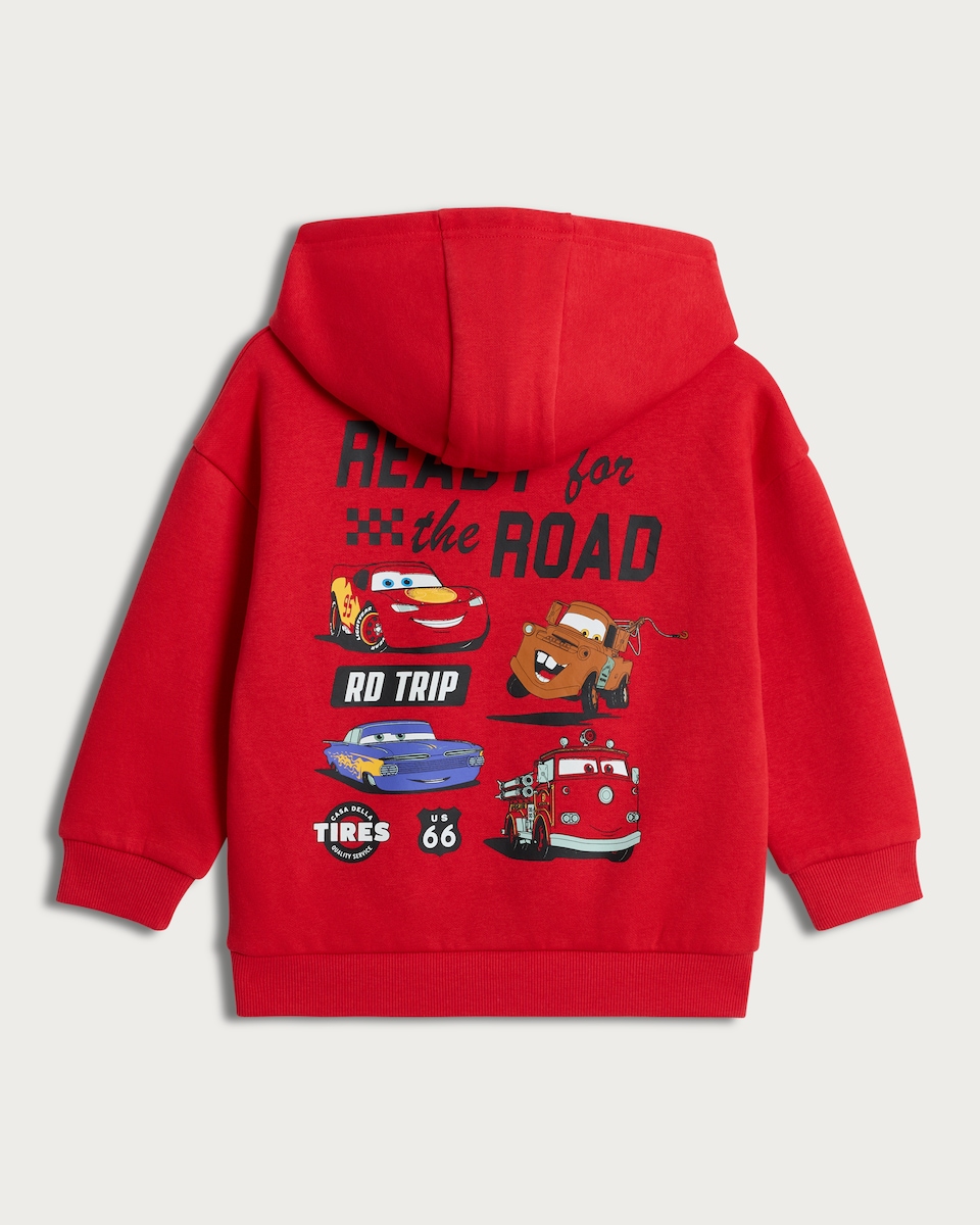 image 1 of Disney Lightning McQueen Cotton Rich Hoodie in Red