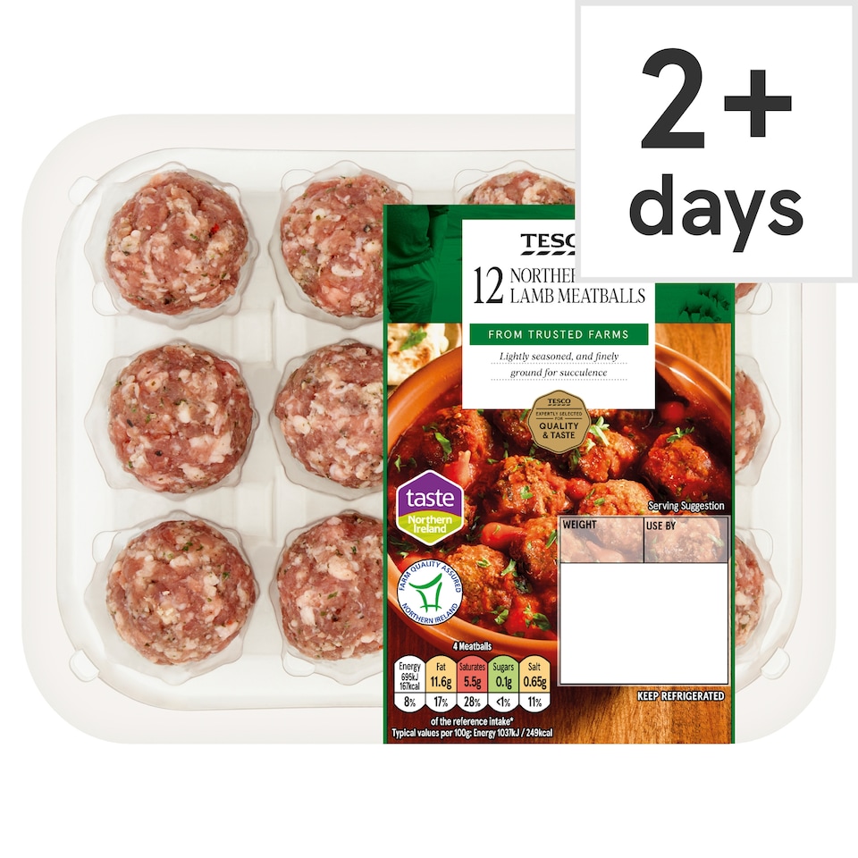 Tesco 12 Northern Irish Lamb Meatballs 240g