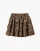 image 2 of F&F Girls Leopard Print Tiered Skirt in Multi Brown