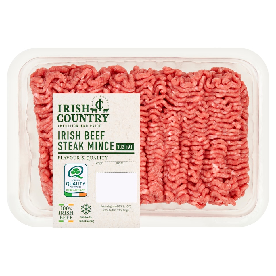 IRISH COUNTRY IRISH BEEF STEAK MINCE 10% FAT 800g