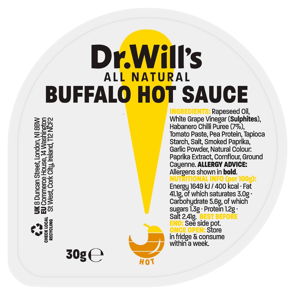 Dr. Will's Buffalo Hot Sauce 30g