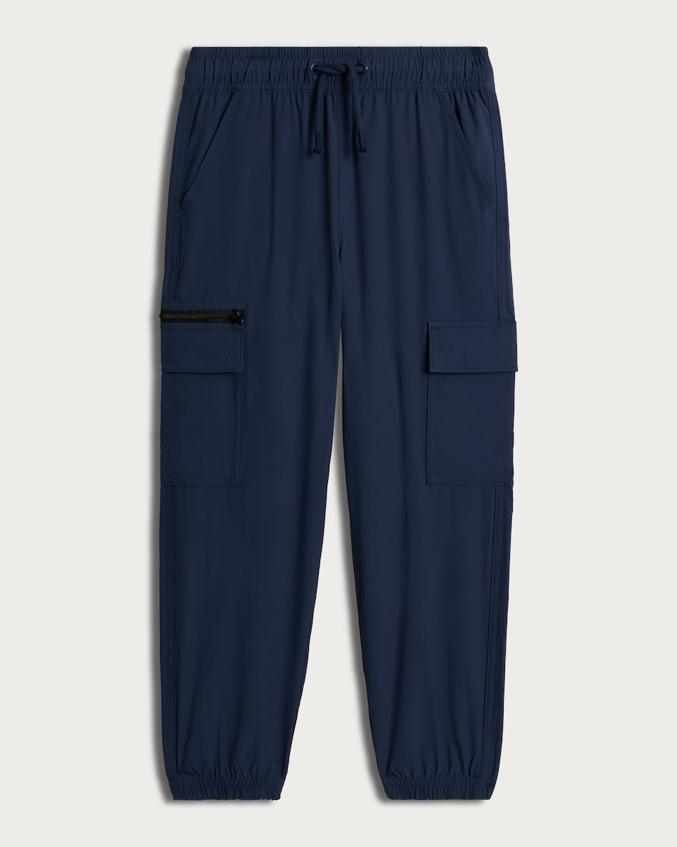 image 1 of F&F Boys Lined Cuffed Cargo Trousers  in Navy