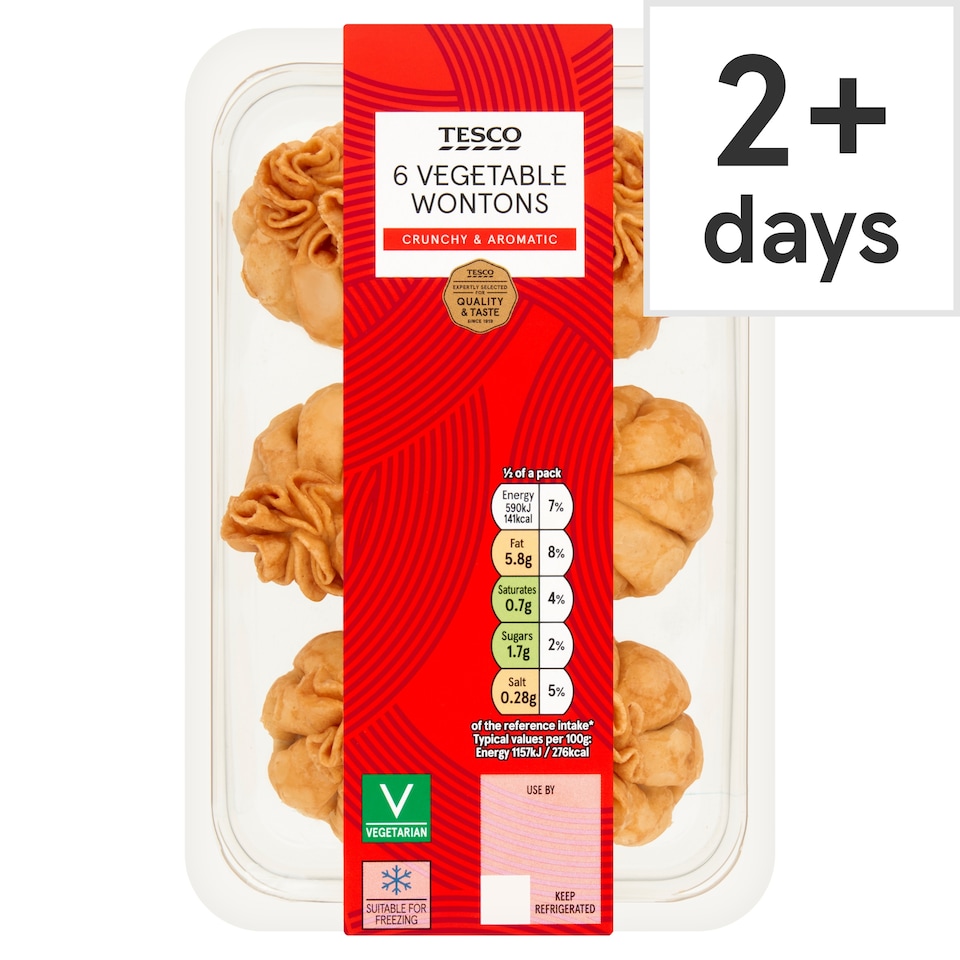 Tesco 6 Vegetable Wontons 108g