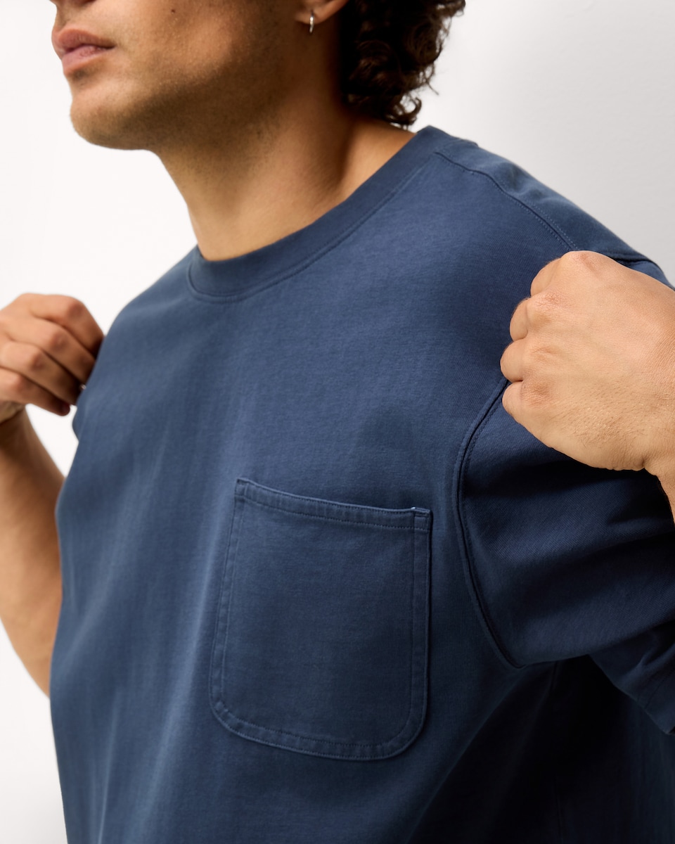 image 1 of RDA Pure Cotton Pocket T-Shirt in Navy
