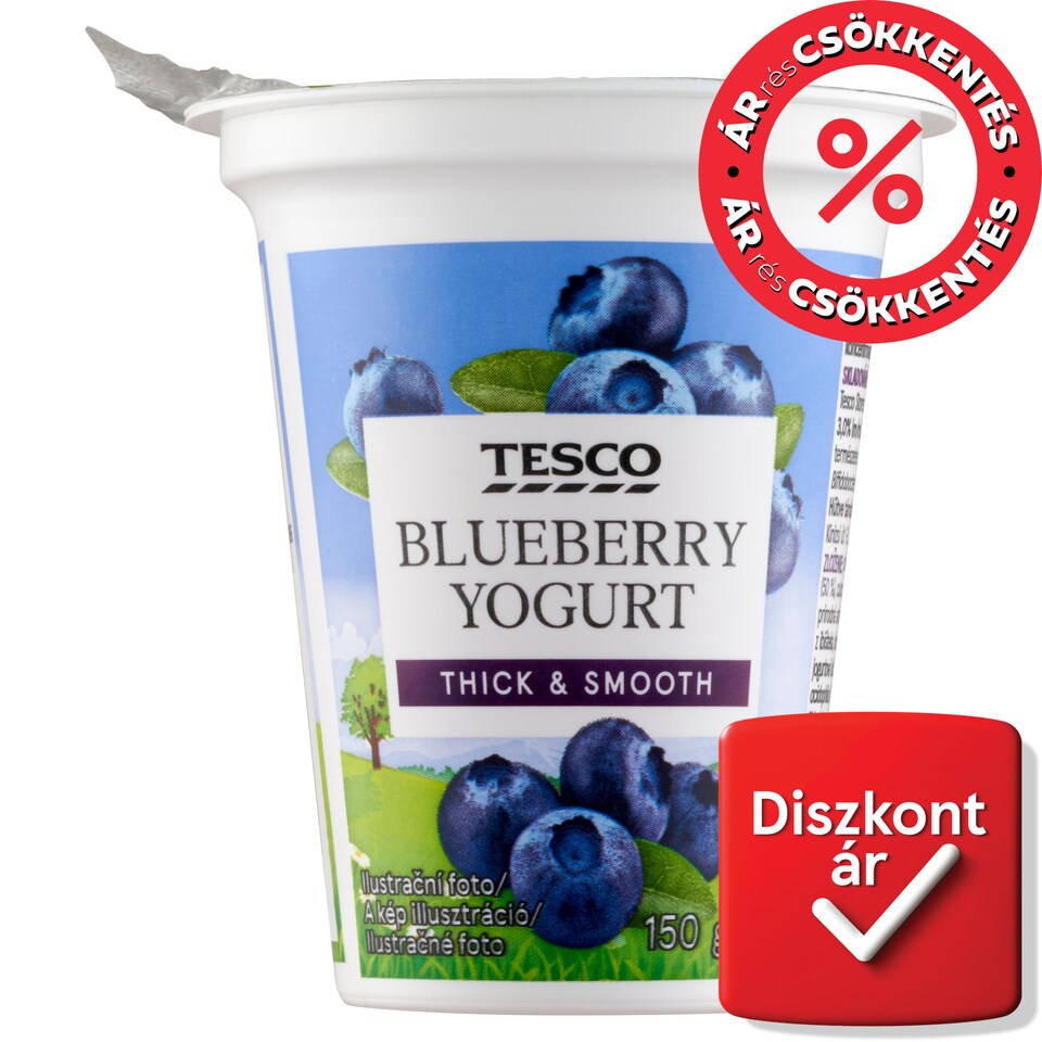 Tesco áfonyás joghurt 150 g
