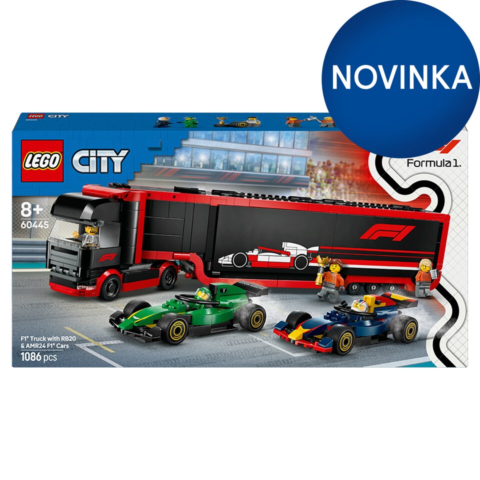 image 1 of LEGO City 60445 F1 Truck with Rb20 & Amr24 F1 Cars