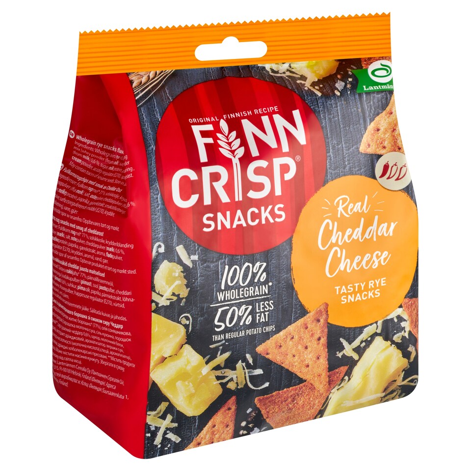 Finn Crisp Real Cheddar Cheese Tasty Rye Snacks 150g