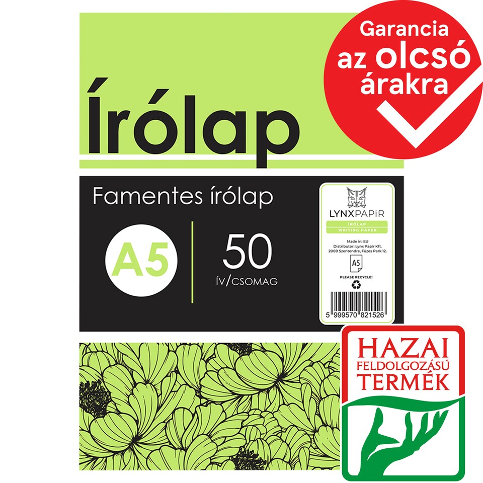 Lynx A/5 famentes írólap 50 ív/csomag