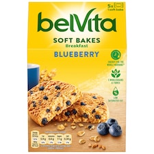 Belvita Breakfast Blueberry Soft Bakes Cereal Snack Bars Pack 5 x 50g