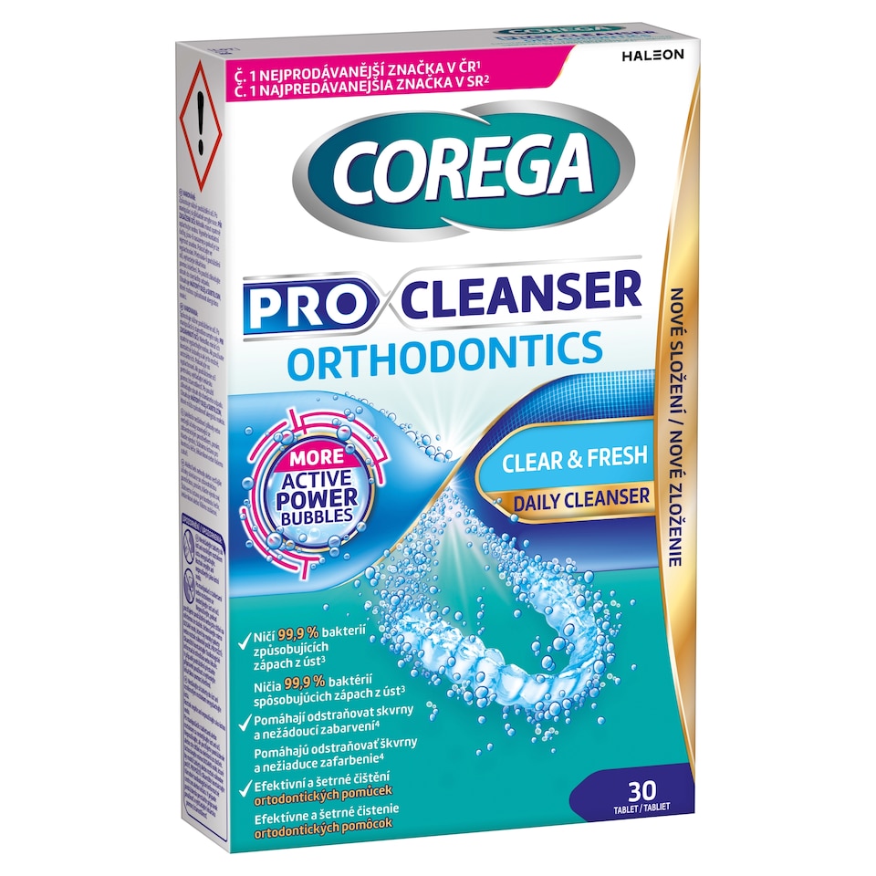 Corega Pro Cleanser Orthodontics Cleaning Tablets 30 pcs