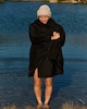 image 5 of F&F Hooded Longline Shower Resistant Raincoat in Black