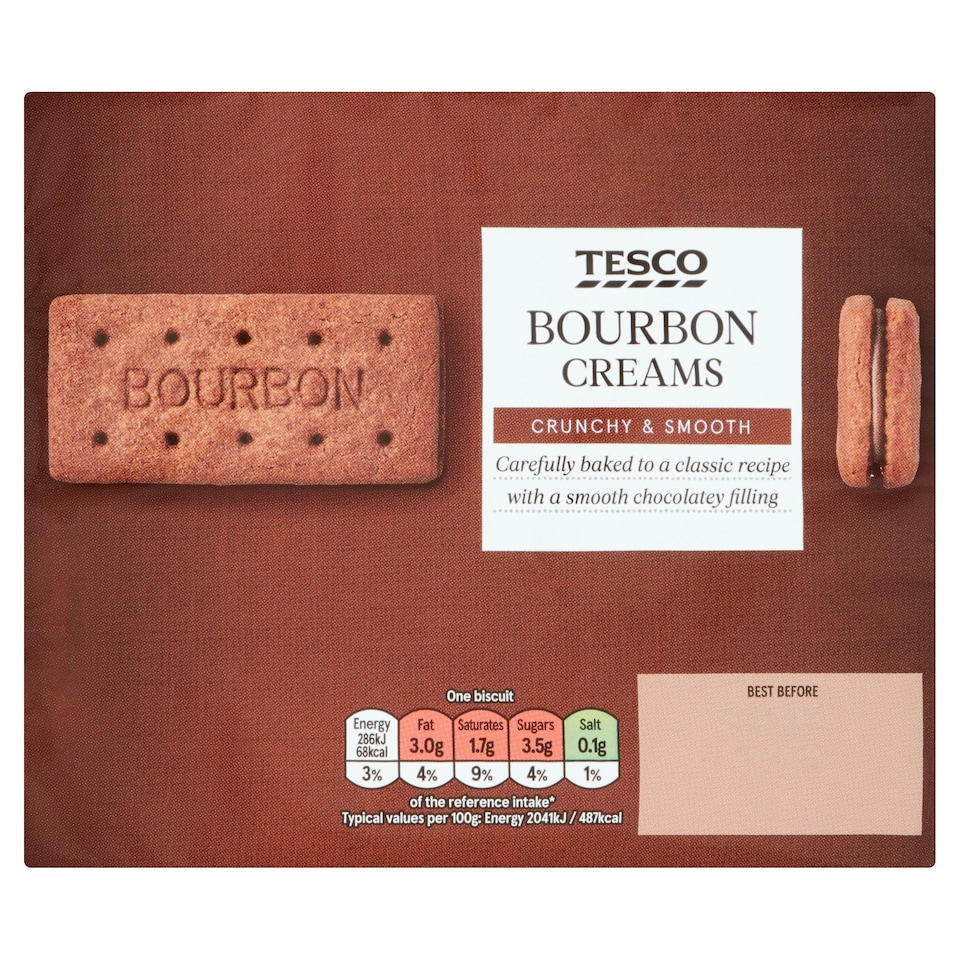 Tesco Bourbon Creams Biscuits 296G