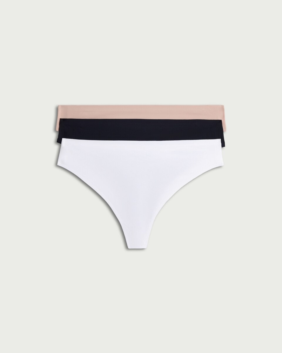 F&F 3-Pack Seamfree Bonded High Leg Thongs in Multi