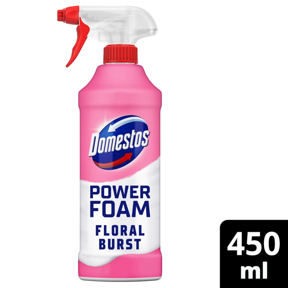 image 1 of Domestos Power Foam Toilet and Bathroom Floral Burst 450ml