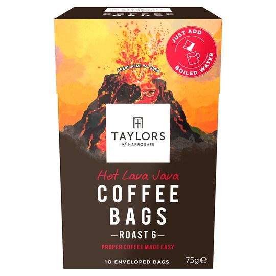 Taylors 10 Hot Lava Java Coffee Bags 75G Tesco Groceries