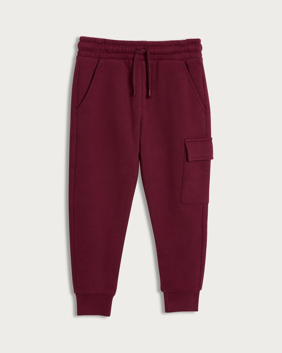 image 1 of F&F Boys Cotton Rich Cuffed Cargo Joggers in Purple