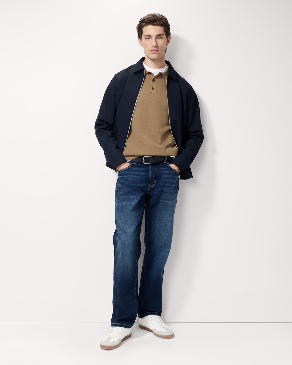 image 1 of F&F Pure Cotton Knitted Polo Shirt in Camel