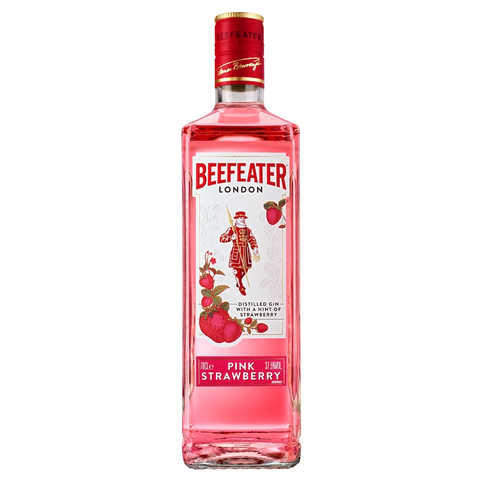 Beefeater Pink Strawberry természetes eper ízesítésű gin 37,5% 0,7 l  1. kép