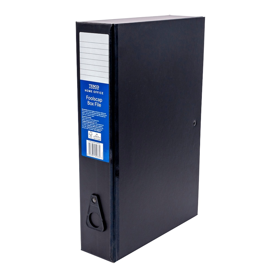image 1 of Tesco Foolscap Box File Black