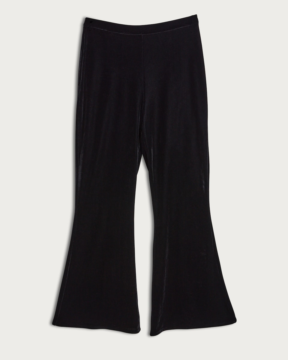 image 1 of The F&F Edit Velvet Flared Trousers in Black