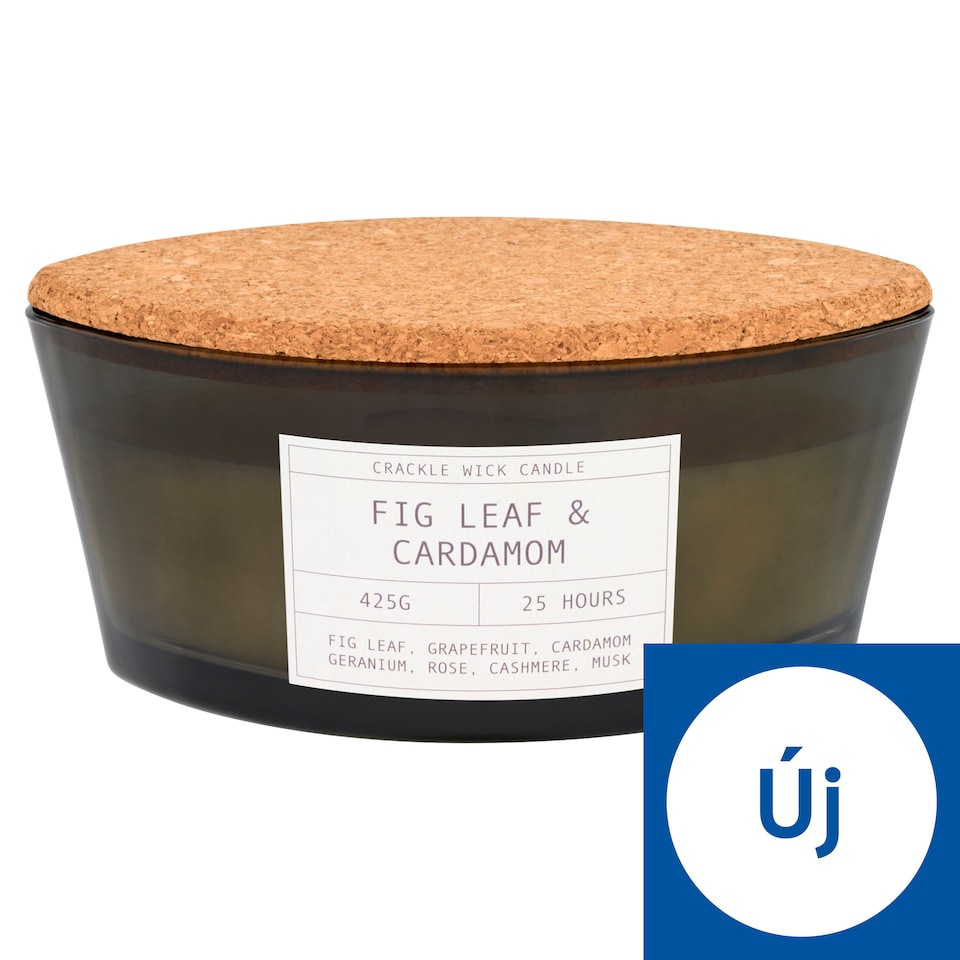 F&F Home Crackle Fig Leaf and Cardamom illatos gyertya 425 g  1. kép