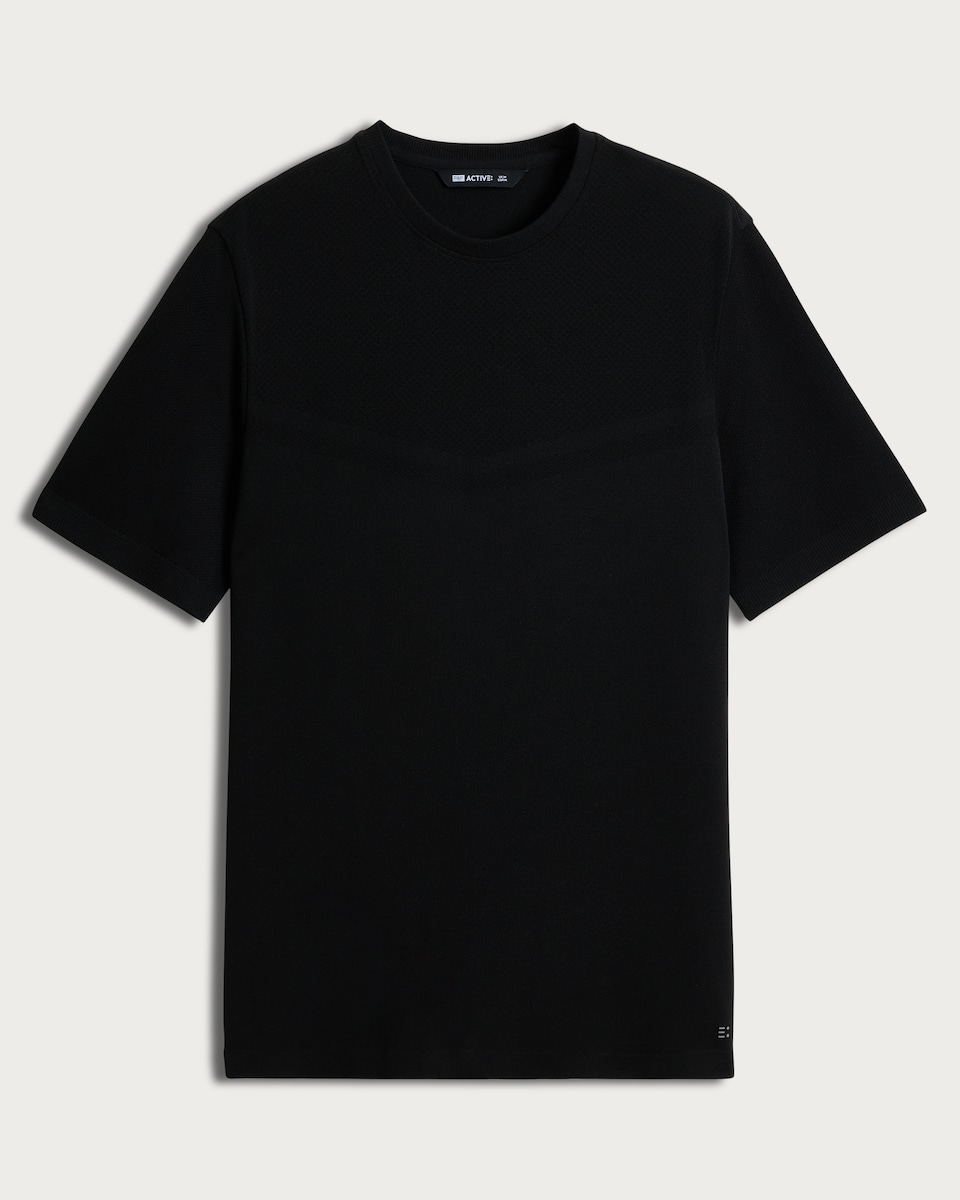 image 1 of F&F Active ULTRARUN Seamless Short Sleeved T-Shirt in Black