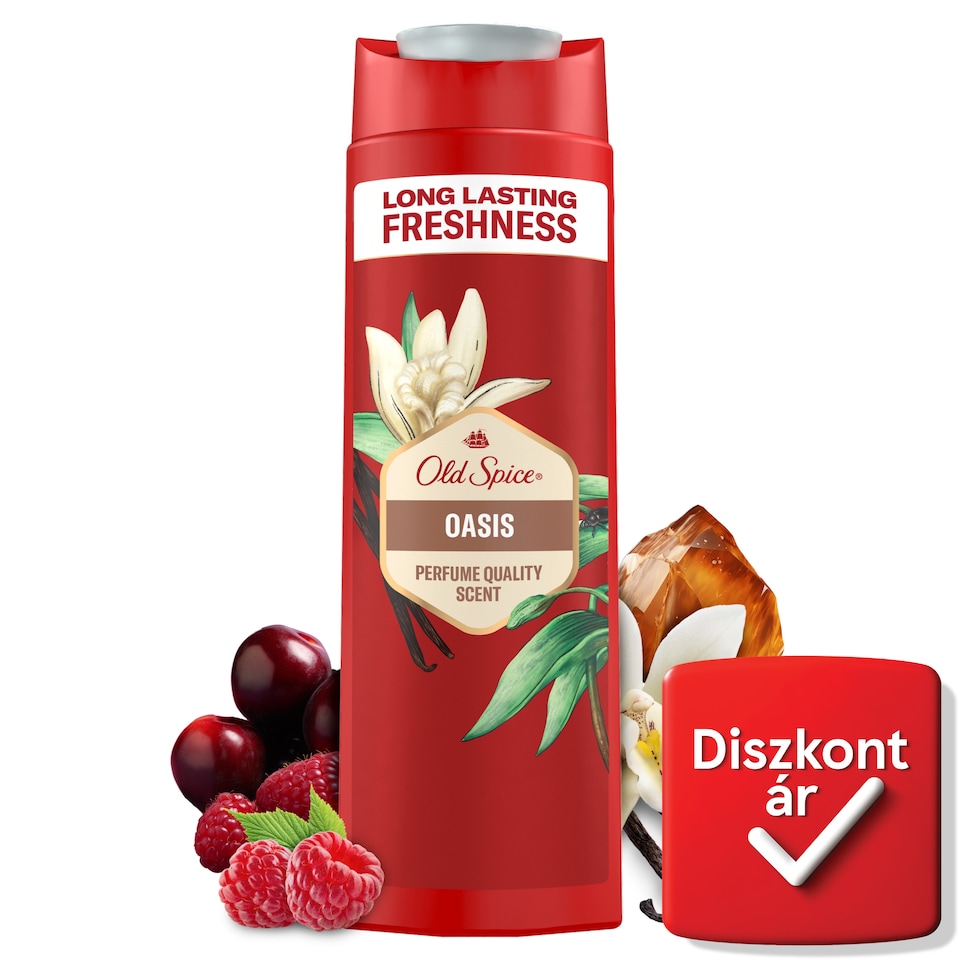 Old Spice Oasis Férfi Sampon és Tusfürdő, Hosszan Tartó Frissesség, 400 ml
