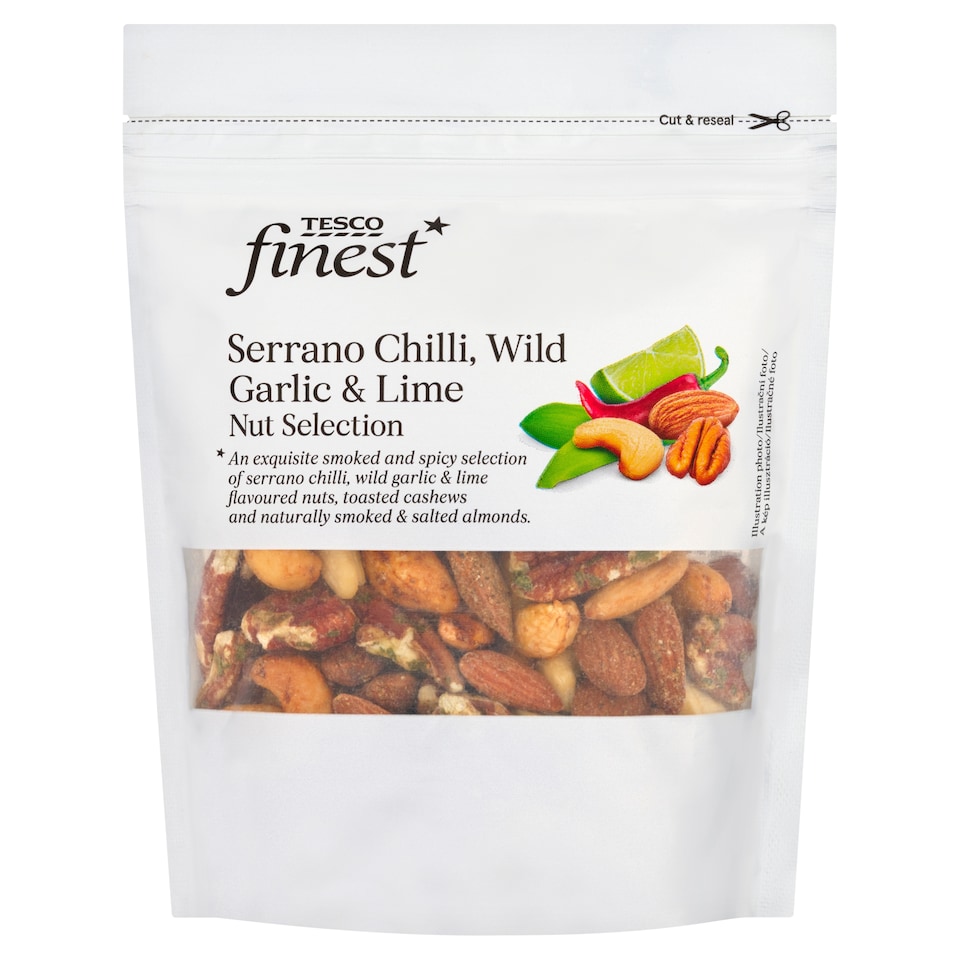 Tesco finest Serrano Chilli, Wild Garlic & Lime Nut Selection 150g