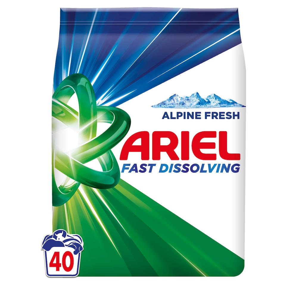image 1 of Ariel Alpine Fresh Washing Powder Laundry Detergent, 2.2kg, 40 Washes