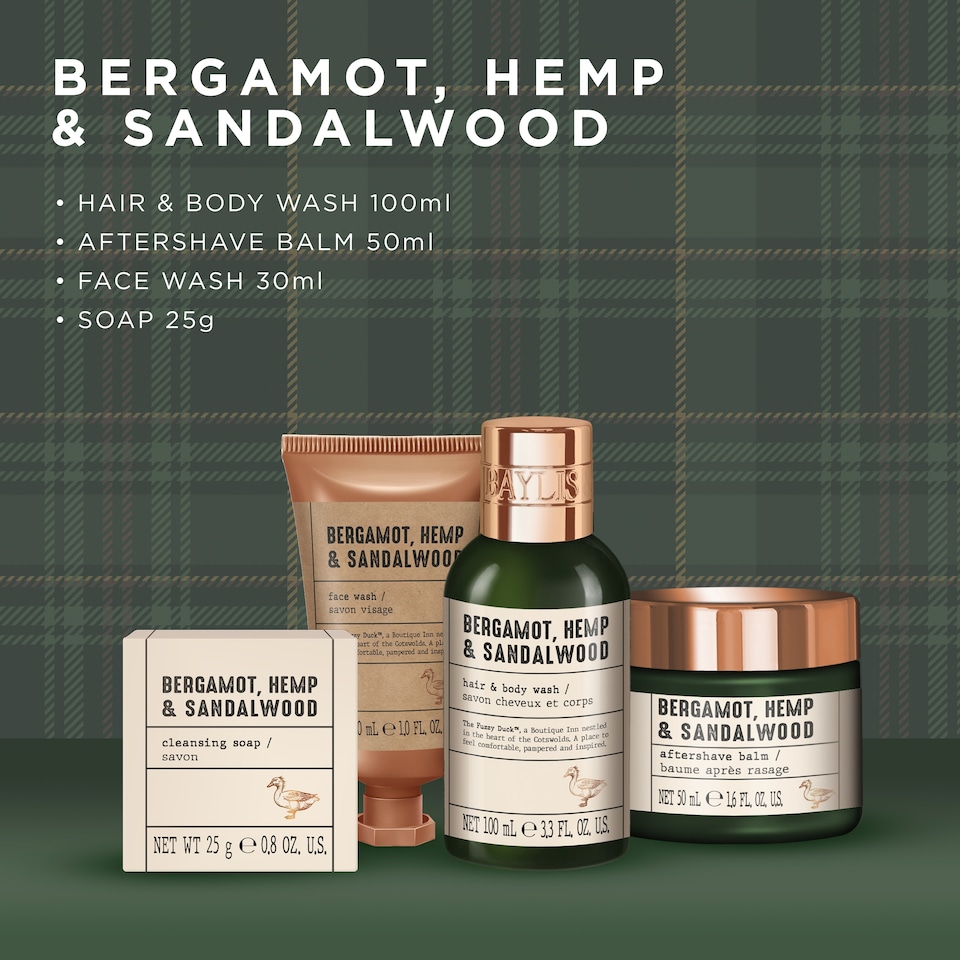 image 1 of Baylis & Harding The Fuzzy Duck Bergamot, Hemp & Sandalwood Men's Luxury Grooming Tin Gift Set