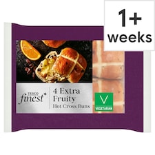 Tesco Finest Extra Fruity Hot Cross Buns 4 Pack