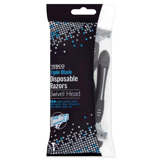 Tesco Mens Triple Blade Disposable Razors 5 Pack Tesco Groceries