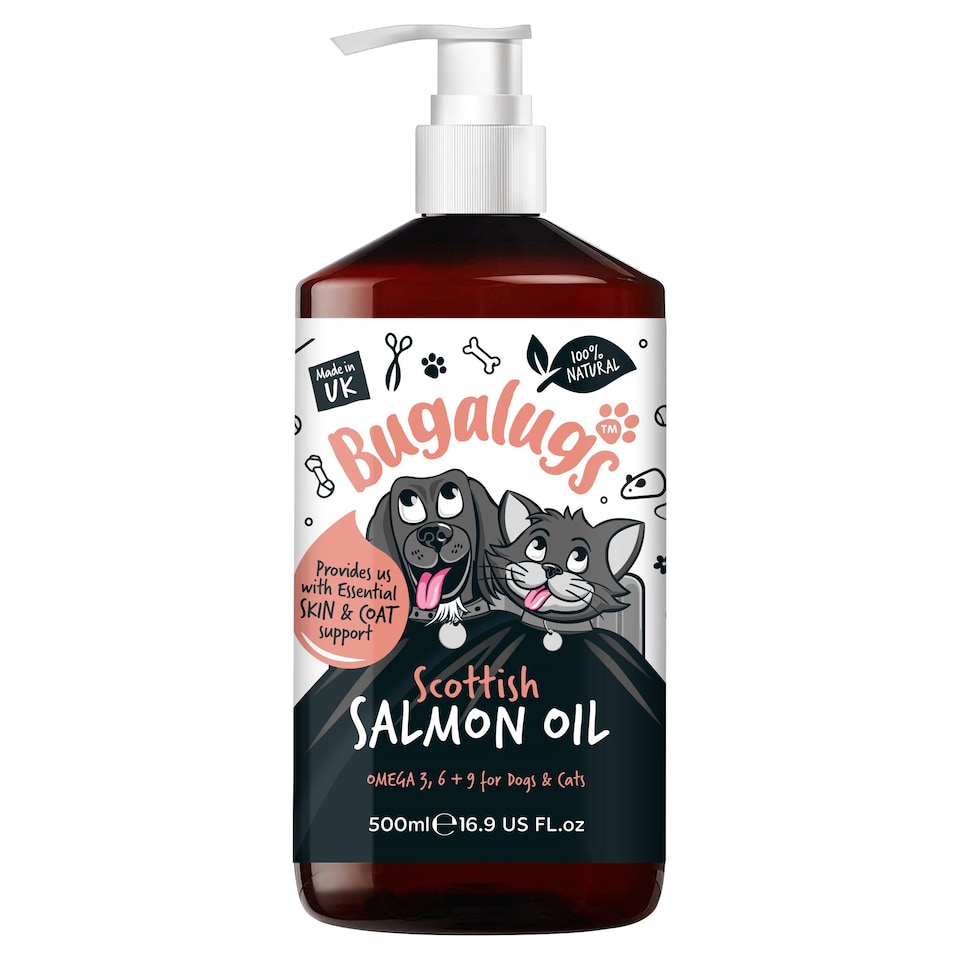 Bugalugs 100% Scottish Salmon Oil for Cats and Dogs 500ml