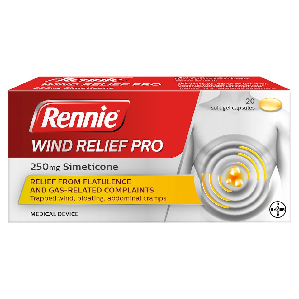 Rennie Wind Relief Pro 250mg Simeticone 20 Capsule
