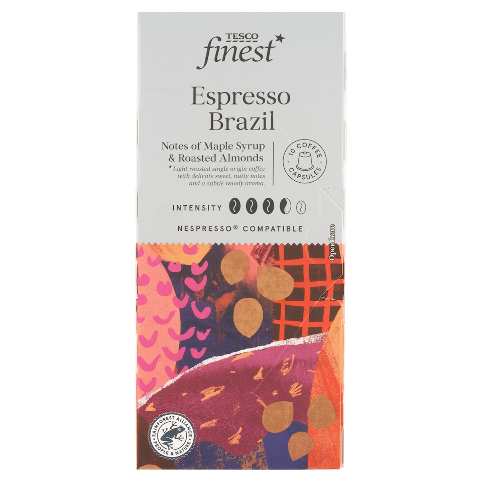 Tesco Finest Espresso Brazil őrölt, pörkölt kávé kapszulákban 10 db 54 g