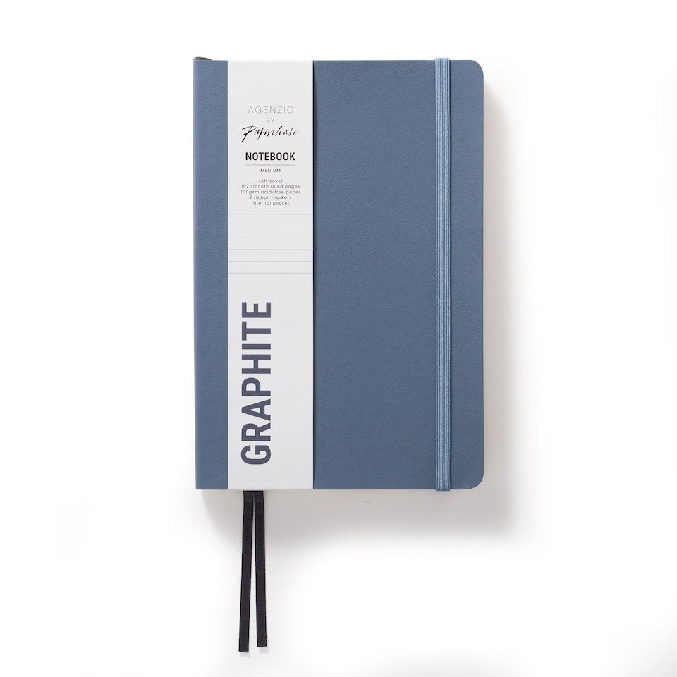 image 1 of Paperchase Agenzio Medium Graphite Ruled Notebook