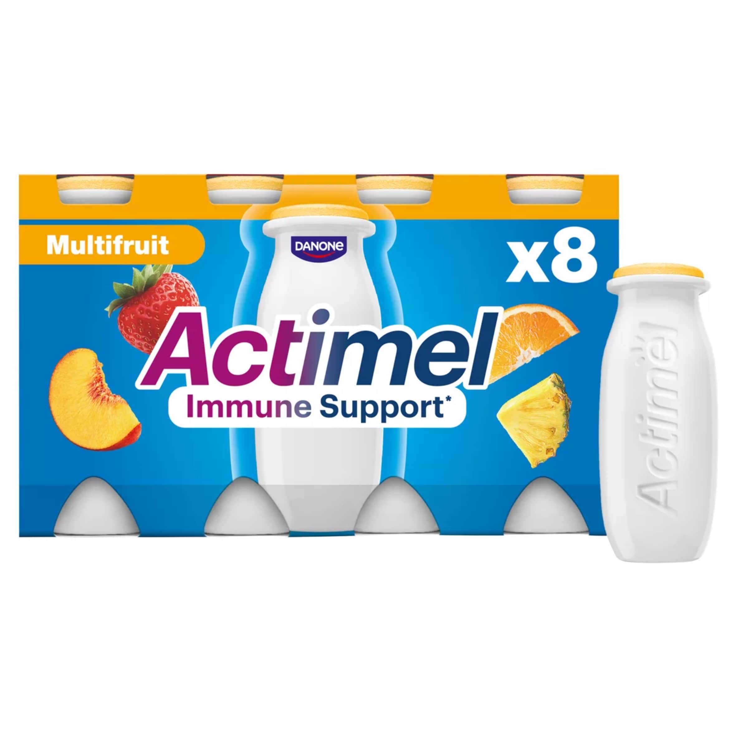 Actimel Immune Support Live Yoghurt Drink - Multifruit 8x100g