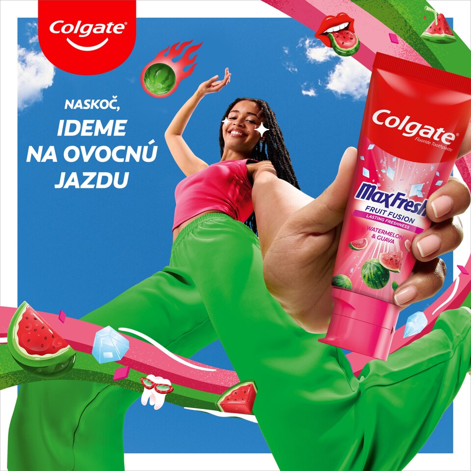 image 1 of Colgate Max Fresh Fruit Fusion Watermelon & Guava Toothpaste