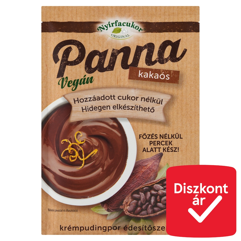Nyírfacukor Original Panna hidegen elkészíthető vegán kakaós krémpudingpor édesítőszerrel 50 g