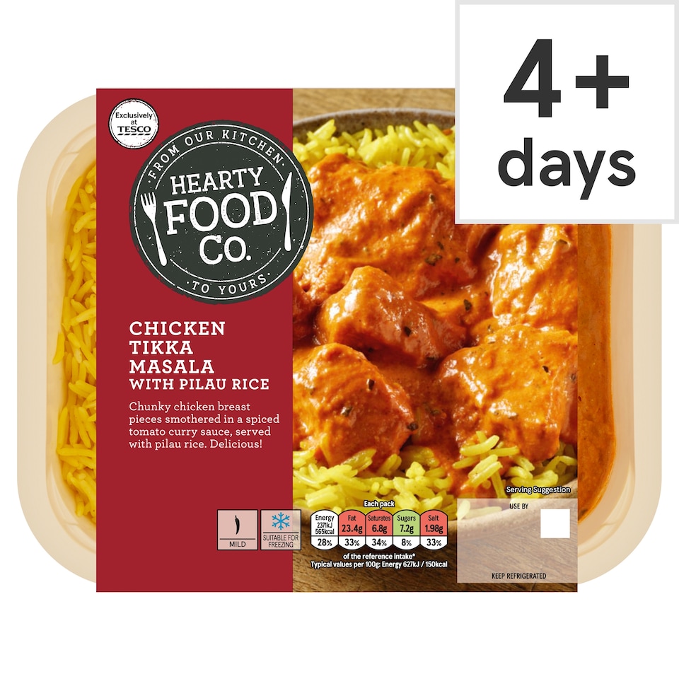 Hearty Food Company Chicken Tikka Masala & Pilau Rice 400G