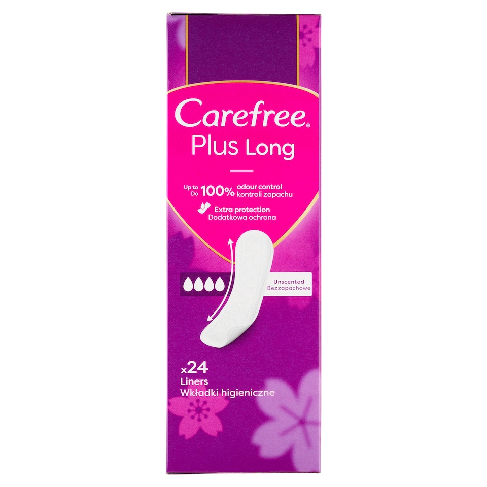 Carefree Plus Long tisztasági betét illatanyagmentes 24 db