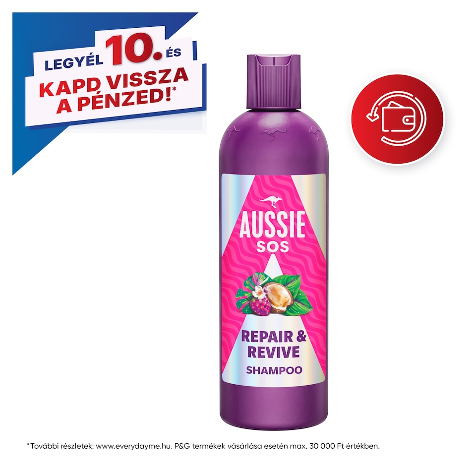 Aussie SOS Repair & Revive Sampon 300ml Száraz, Igénybevett, Károsodott Hajra  1. kép
