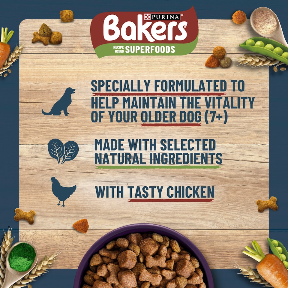 image 1 of Bakers Senior Dog Food Chicken & Vegetable 2.85Kg