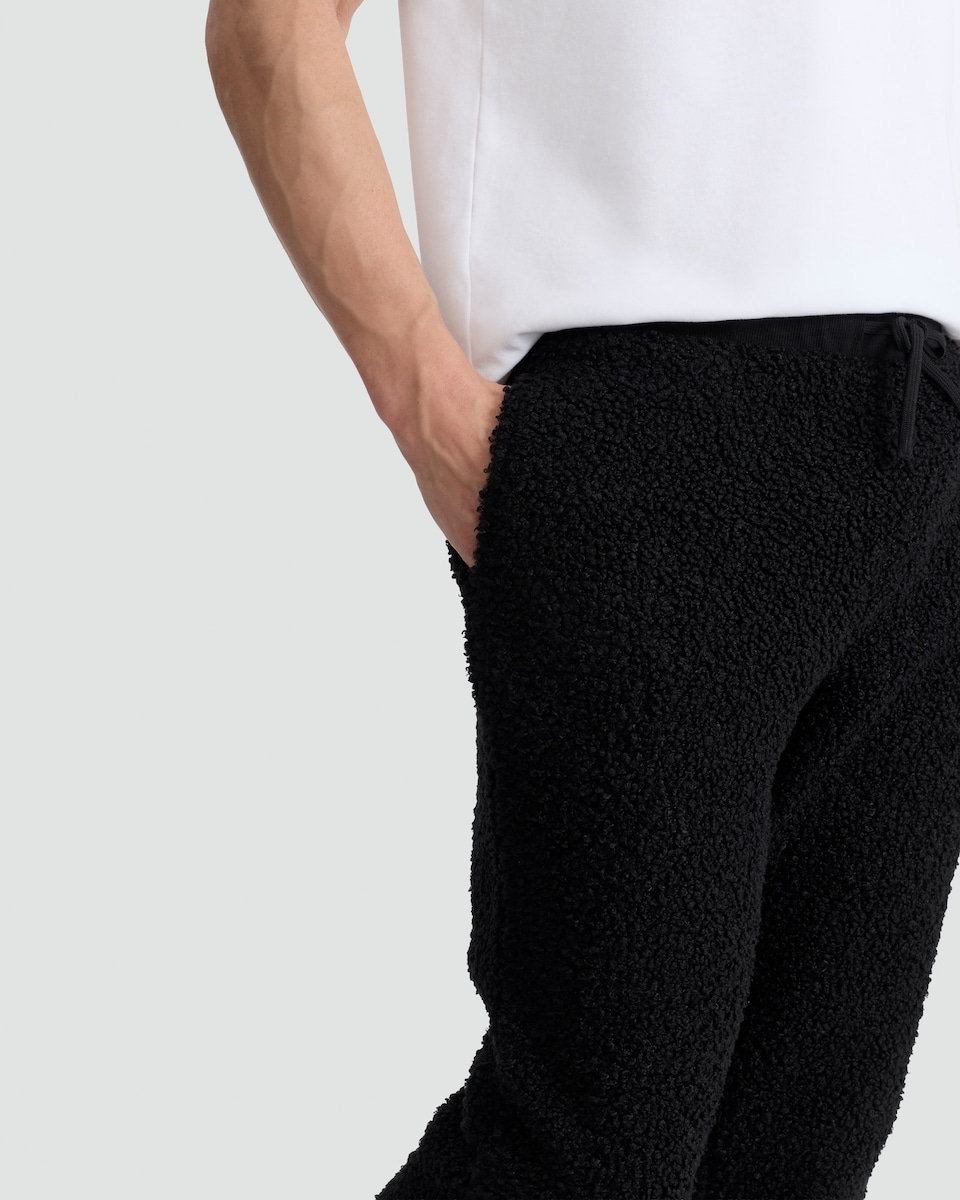 image 1 of F&F Fleece Lounge Trousers in Black
